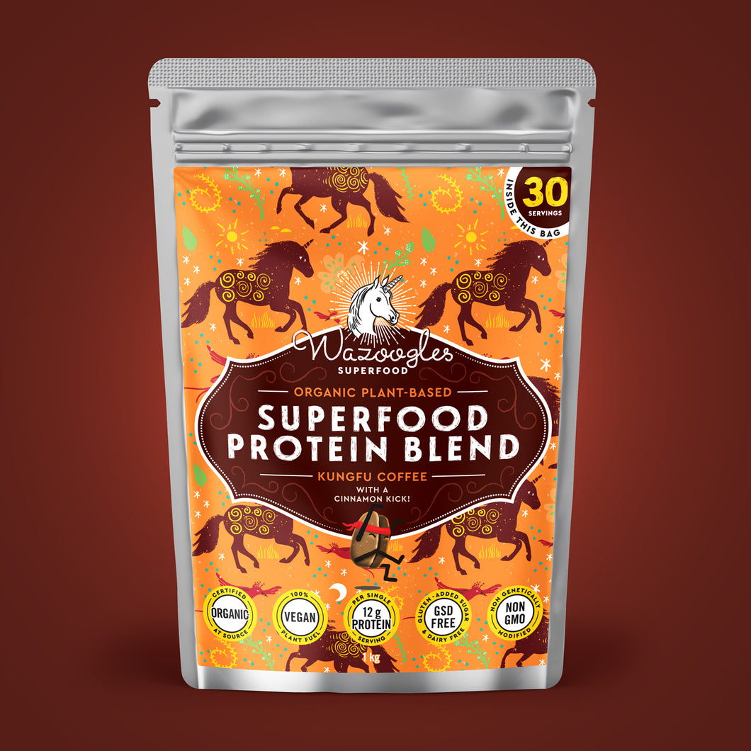 Wazoogles Superfood Protein Blend - Kungfu Coffee with a Cinnamon Kick
