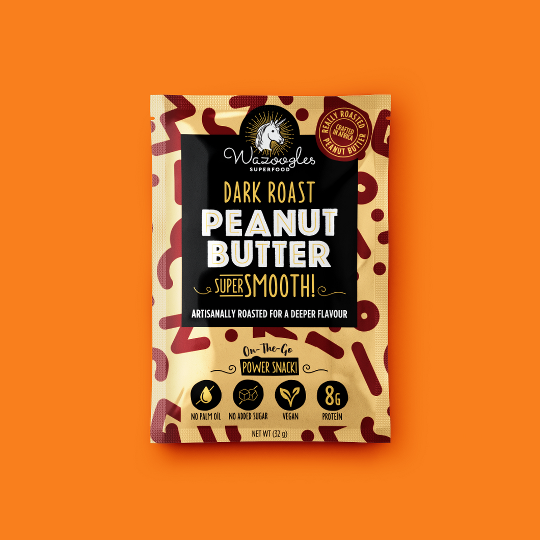 Peanut Butter, Dark Roast, Super Smooth, 32g Squeezy Sachet